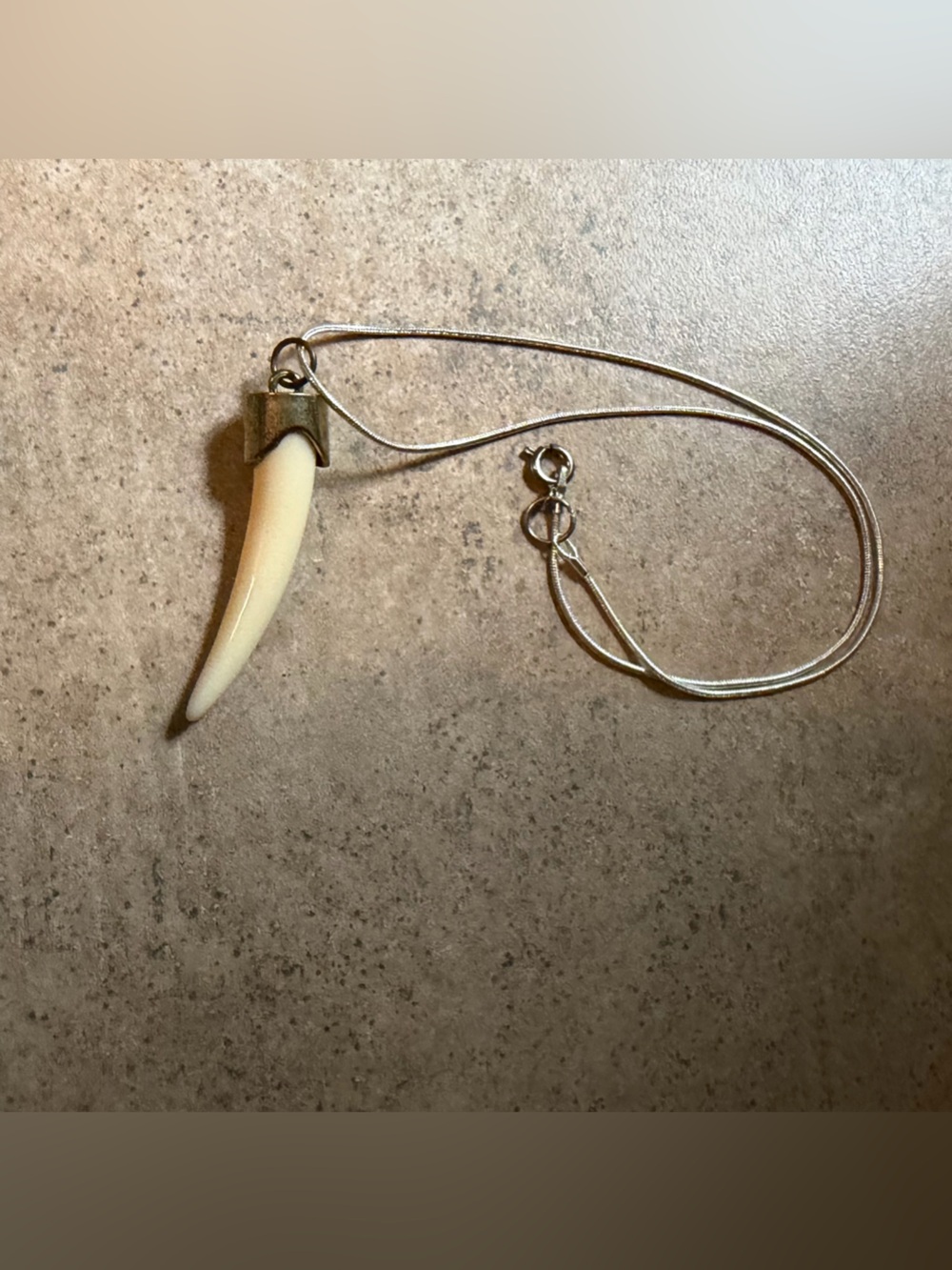Cream Faux Tusk Pendant Necklace - Women's Jewelry